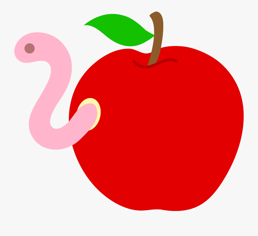 Clipart Apple Four - Apple With Worm Inside, Transparent Clipart