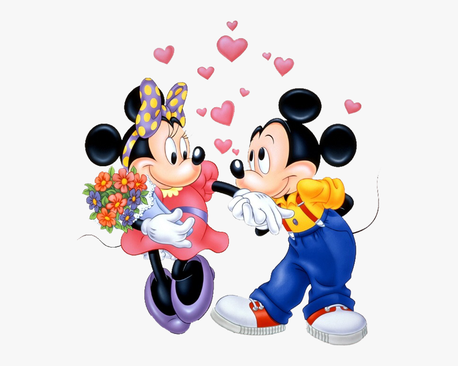 Minnie Kiss Minnies Hand - Cartoon Mickey Mouse And Minnie Mouse, Transparent Clipart