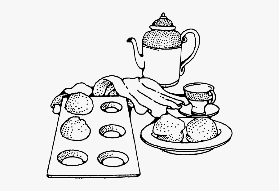 Coffee And Rolls Breakfast Clip Art At Clker - Breakfast Clip Art Free Black And White, Transparent Clipart
