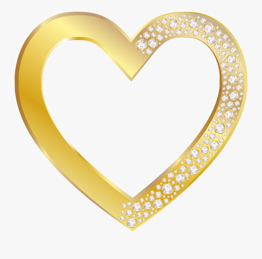 Golden Heart Frame Png, Transparent Clipart