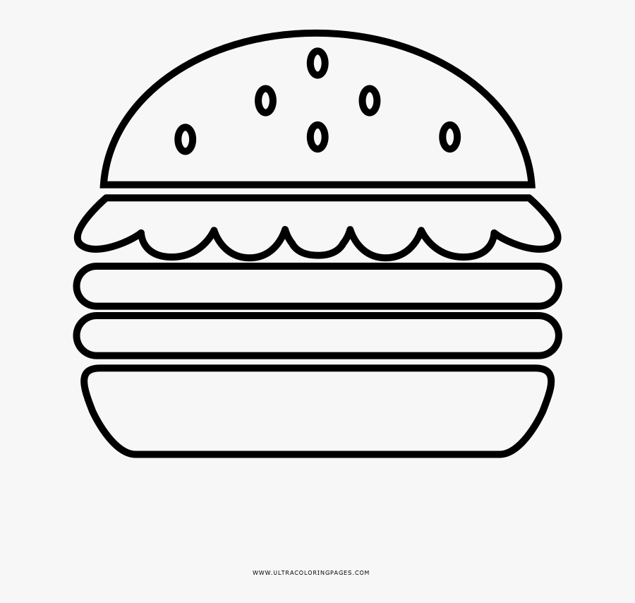 Hamburger Coloring Page - Dibujos De Hamburguesas Para Colorear, Transparent Clipart