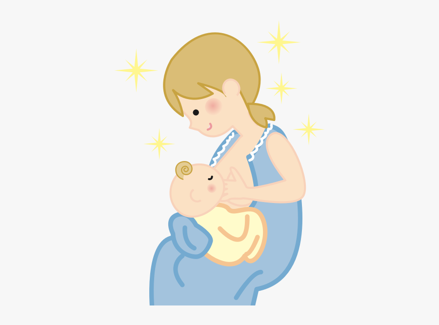 Mother And Breastfeeding Child - Clipart Of Baby Breast Feeding, Transparent Clipart