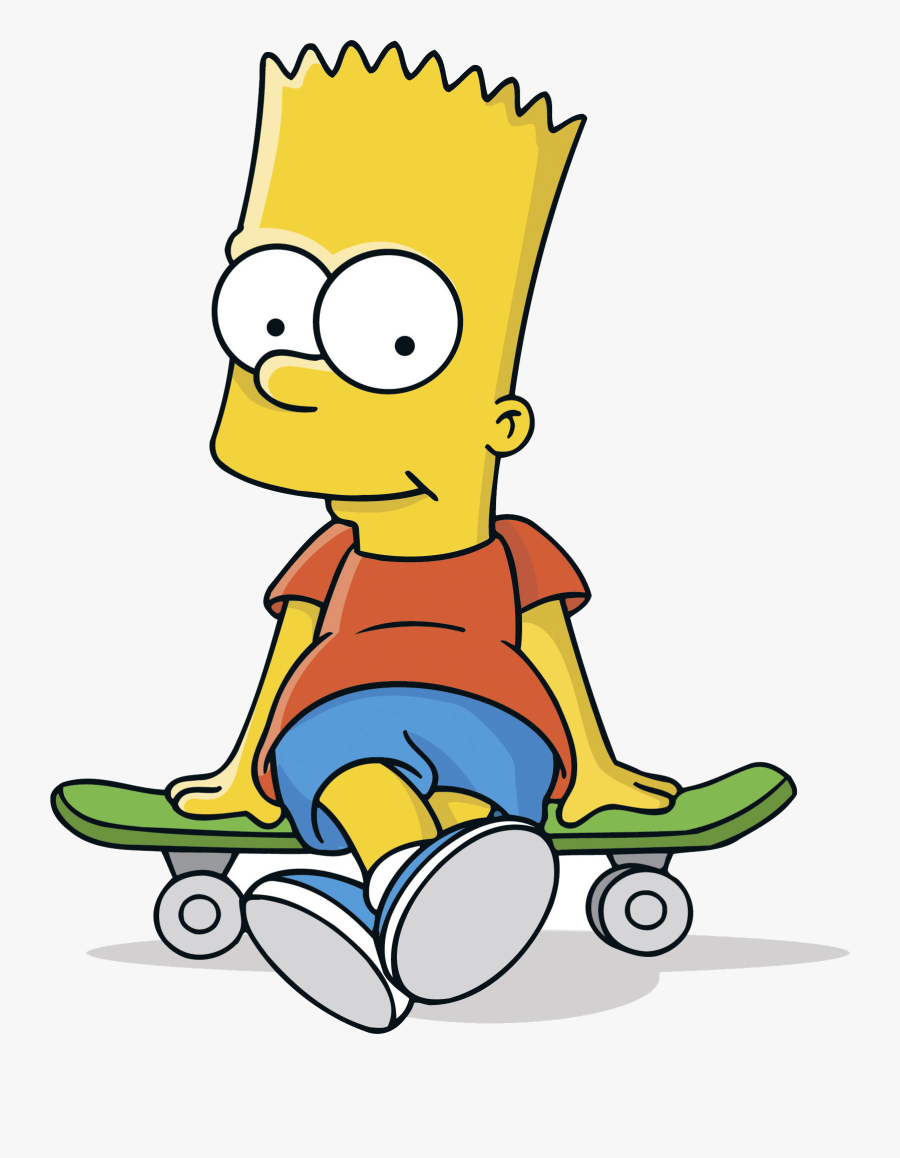 Bart Simpson On Skateboard, Transparent Clipart