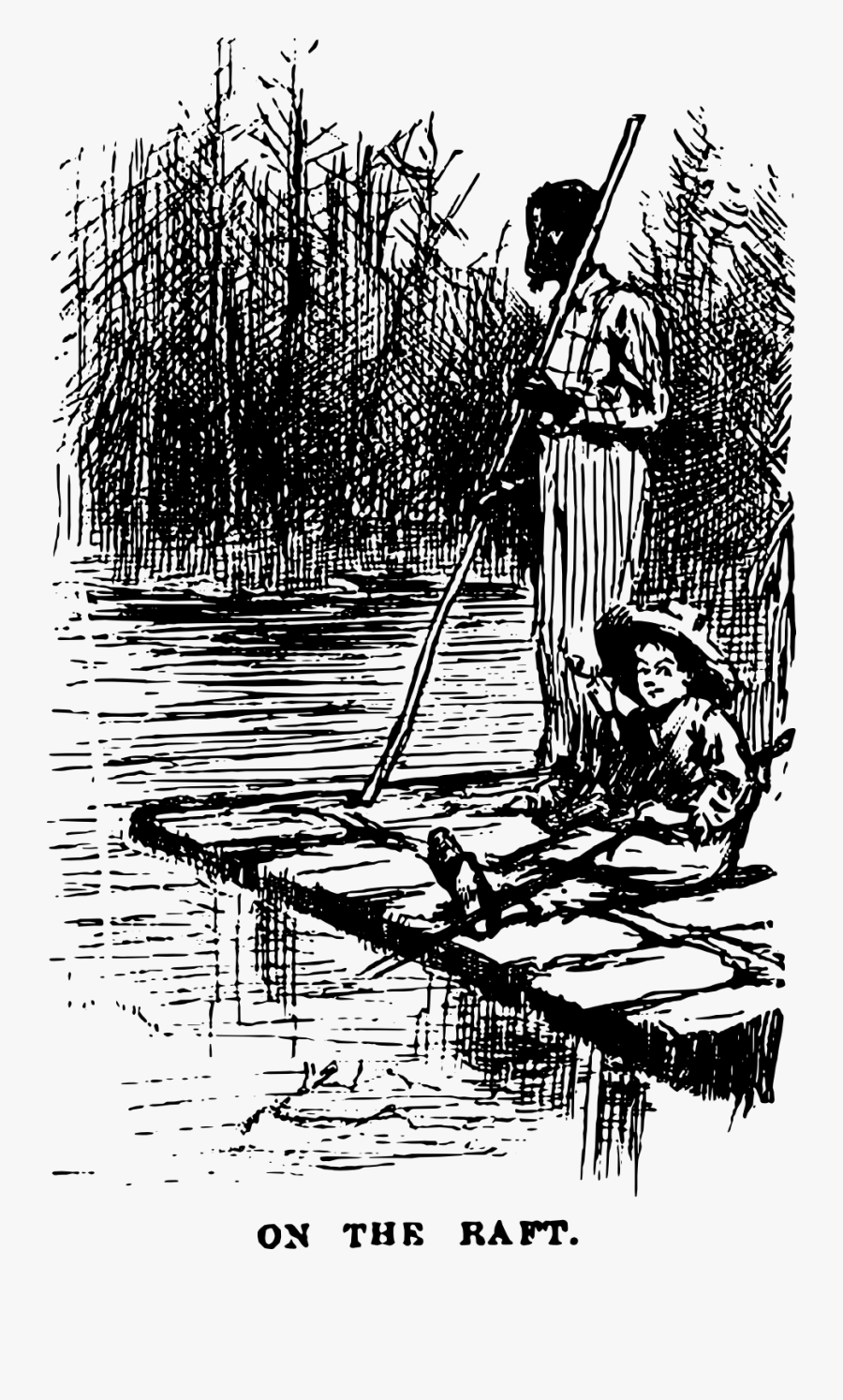 Huckleberry Finn And Jim On The Raft , Free Transparent Clipart ...