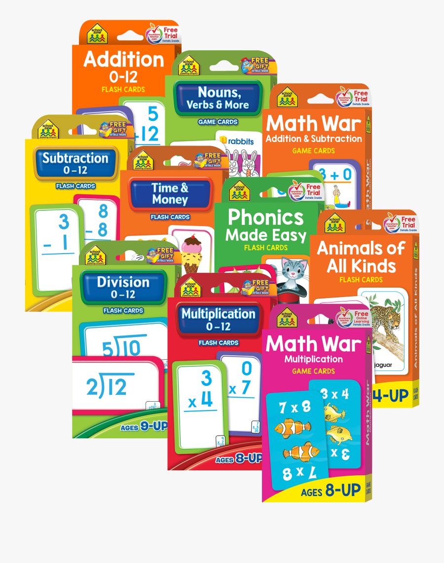 This Flash Card & Game Card Collection Ages 6-up Sharpens - School Zone ...