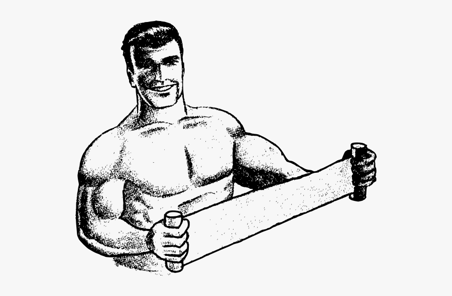 Vector Clip Art Of Muscle Man Doing Stretch Exercise - Strong Big Man Png, Transparent Clipart