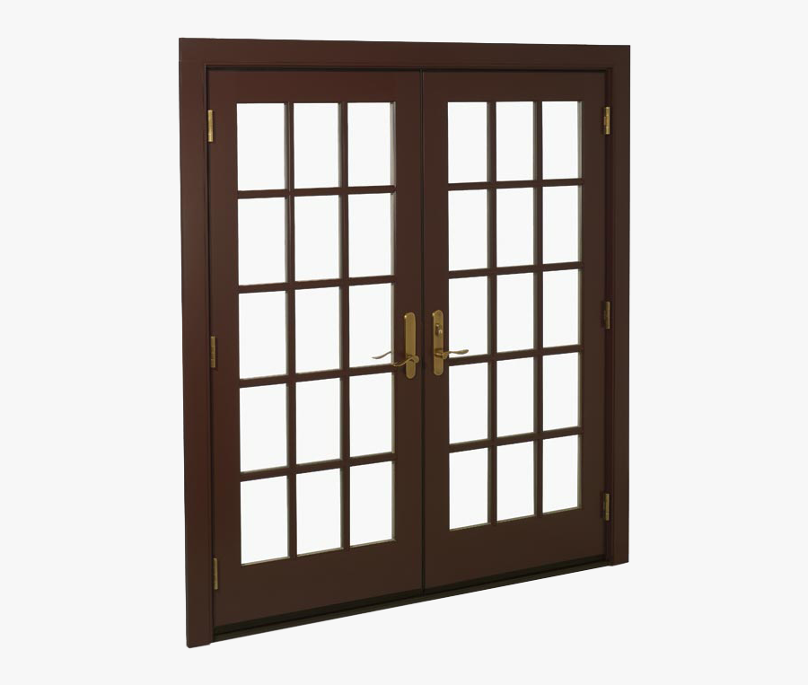 Door Clipart French Door - French Window Brown, Transparent Clipart