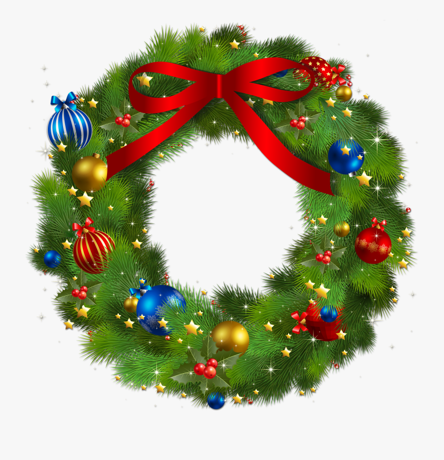 Wreath Transparent Clip Art - Clip Art Christmas Wreath, Transparent Clipart