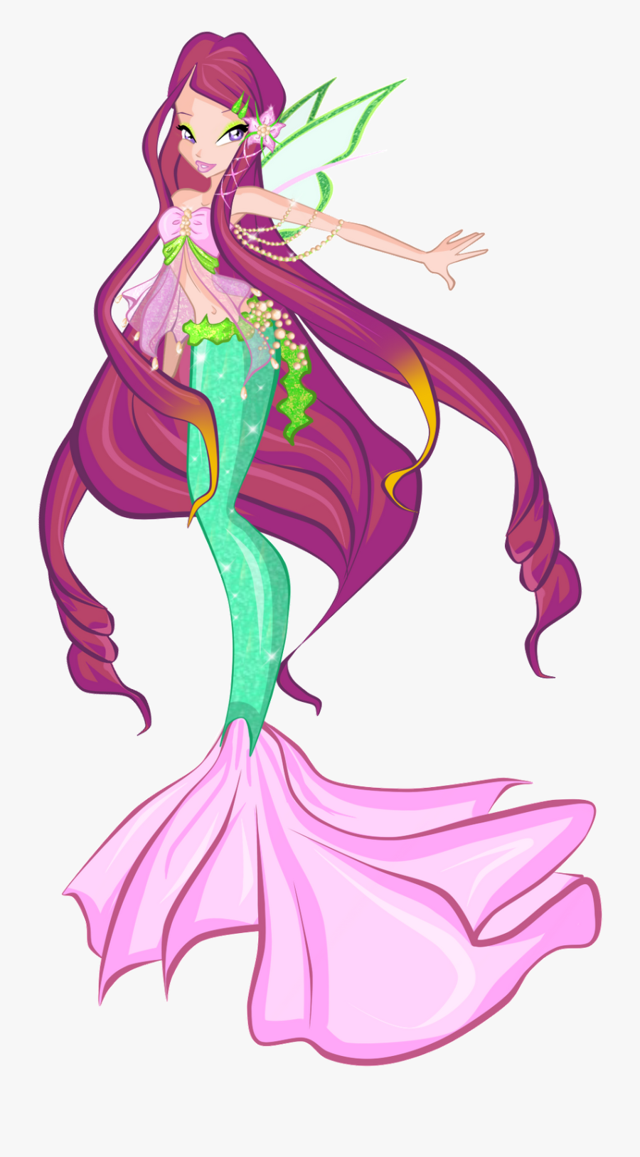 Transformation Drawing Mermaid Transparent Png Clipart - Winx Club Reimagined As Mermaids, Transparent Clipart