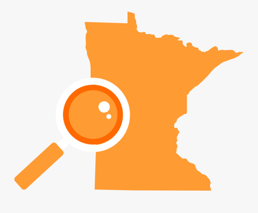 State Of Minnesota With Search Magnifying Glass - Minnesota Map Clip Art, Transparent Clipart