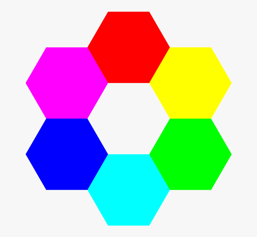 Square,angle,symmetry - Hexagon Clipart Rainbow, Transparent Clipart