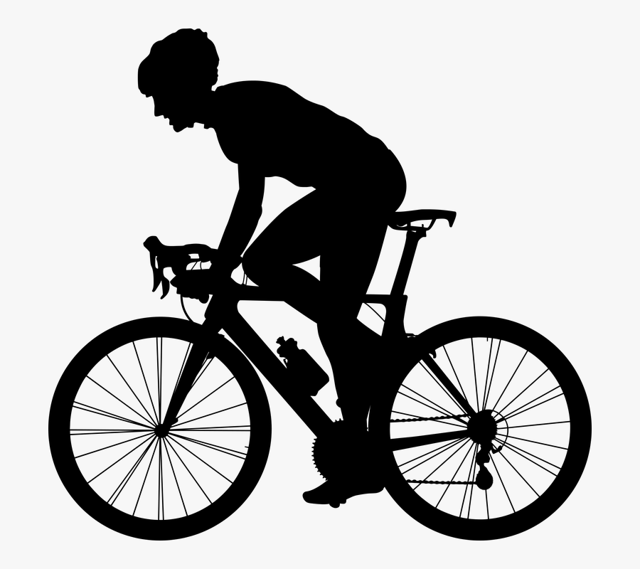 Transparent Ride Bike Clipart - Road Bike Silhouette Png, Transparent Clipart