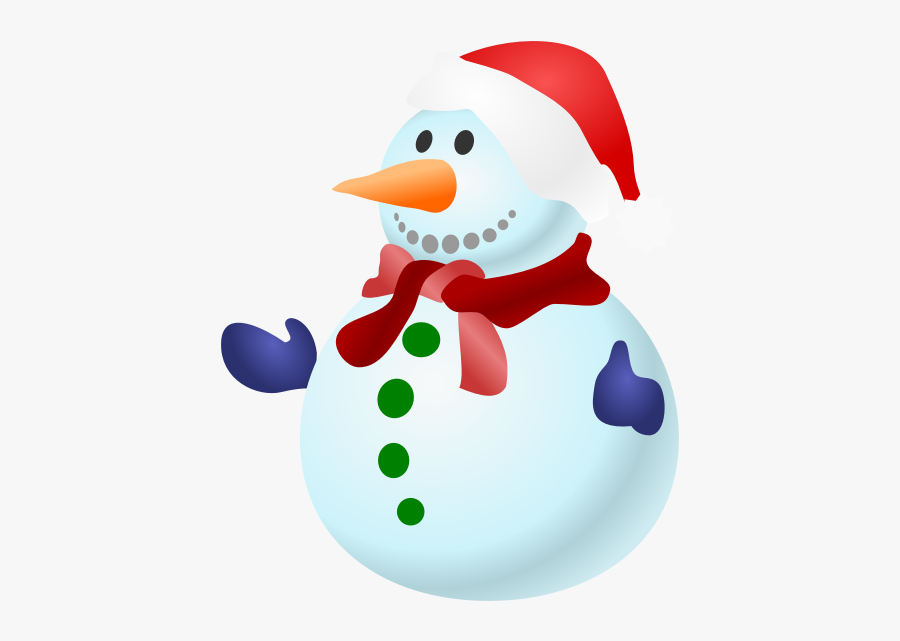 Vector Clip Art Of Happy Colorful Snowman With Scarf - Snowman Clipart, Transparent Clipart