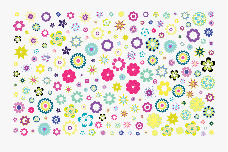 Pink,flower,area - Colorful Floral Background Patterns, Transparent Clipart