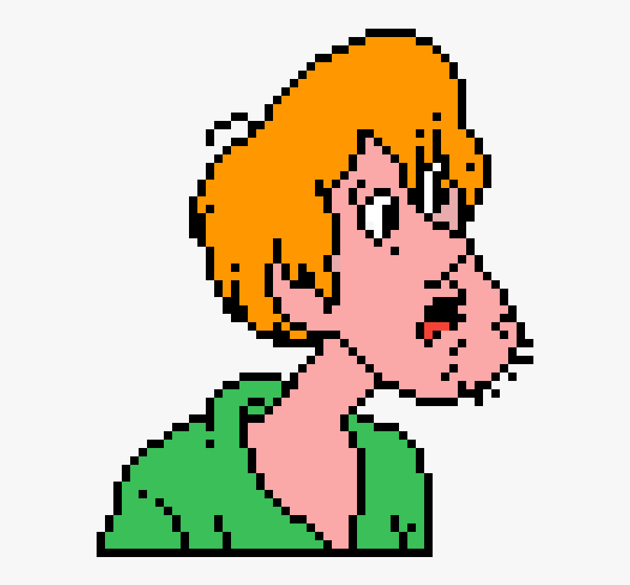 Shaggy- Scooby Doo - Pixel Art Grid Hard, Transparent Clipart