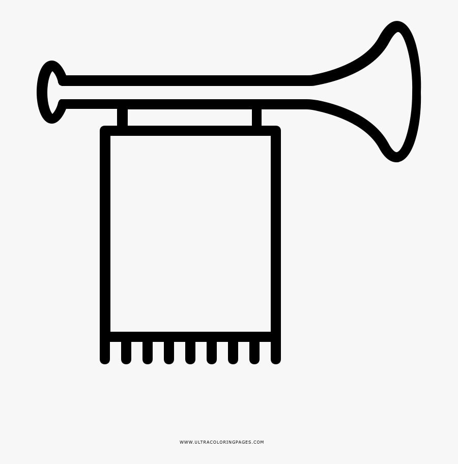 Bugle Coloring Page - Icon, Transparent Clipart