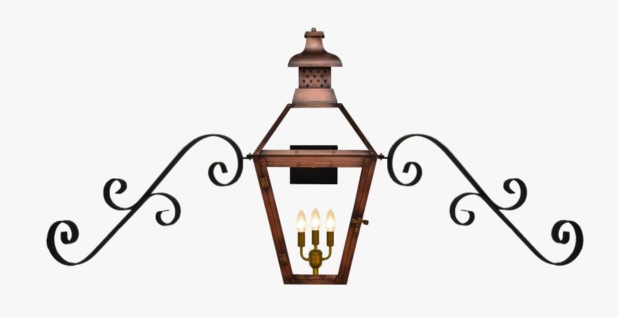 Pebble Hill Lantern With Double Scroll Mustache Scrolls - Gas Lantern With Scroll, Transparent Clipart