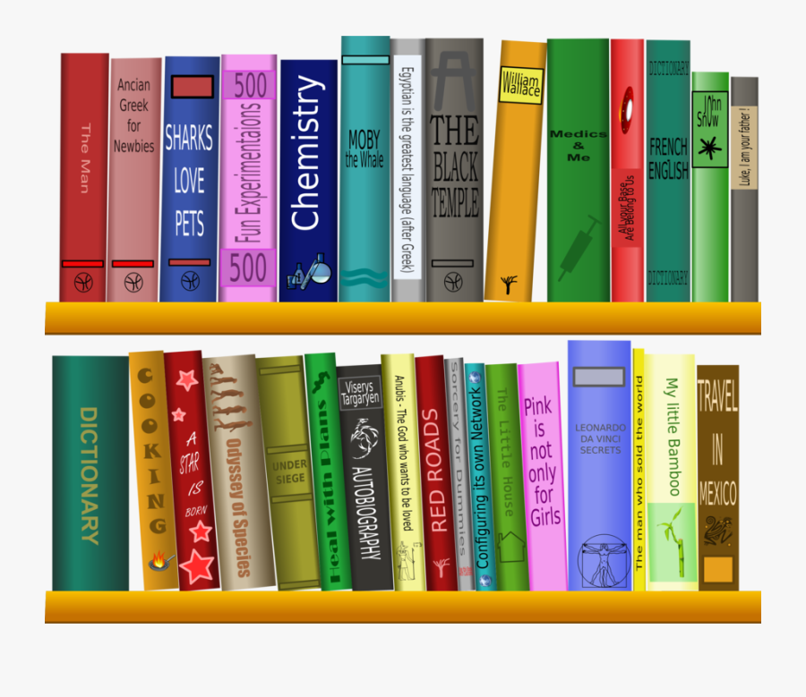 Books In Library Clip Art, Transparent Clipart