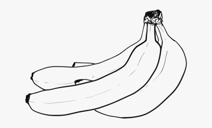 Bunch Line Art Medium - Free Black And White Clipart Bananas, Transparent Clipart