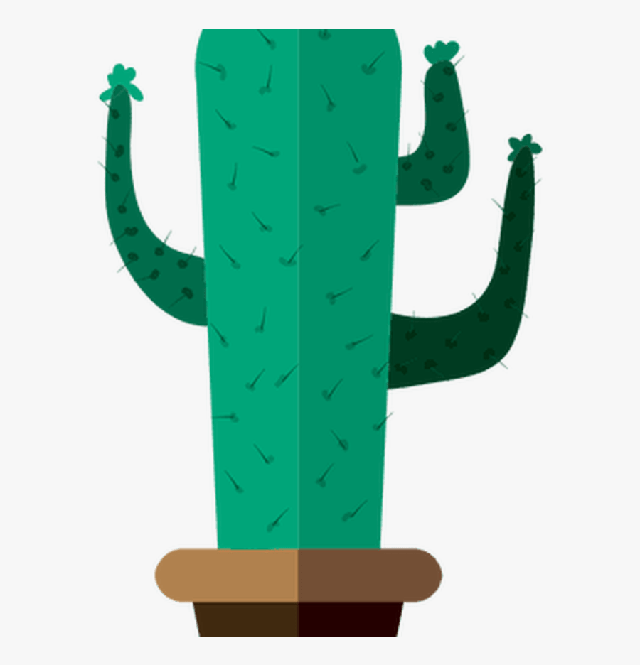 Funny Flat Cactus Pot Drawing Transparent Png & Svg - Drawing, Transparent Clipart