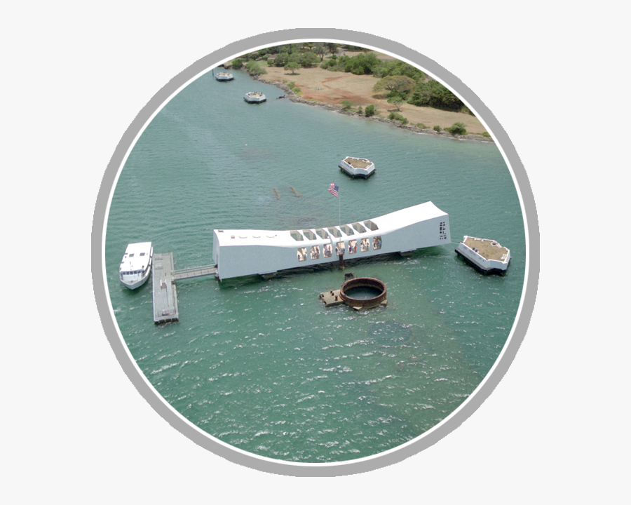 An Aerial View Of The Uss Arizona Memorial At The Northeast - Boat, Transparent Clipart