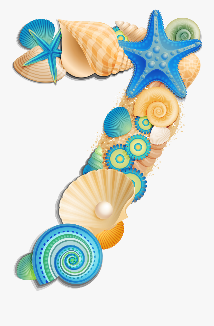 Number Seven Sea, Transparent Clipart