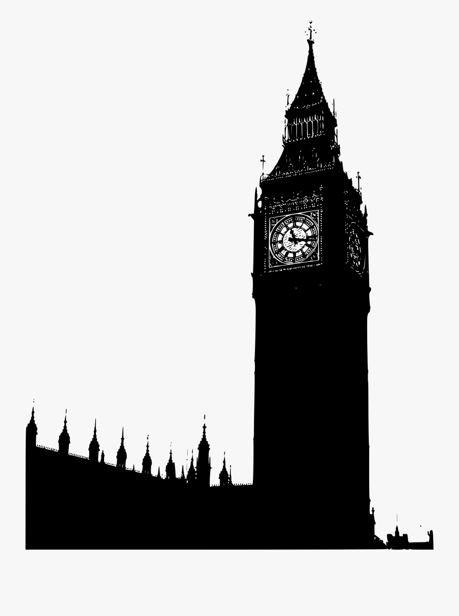 Big Ben Palace Of Westminster Silhouette Clip Art - Houses Of Parliament Clipart, Transparent Clipart