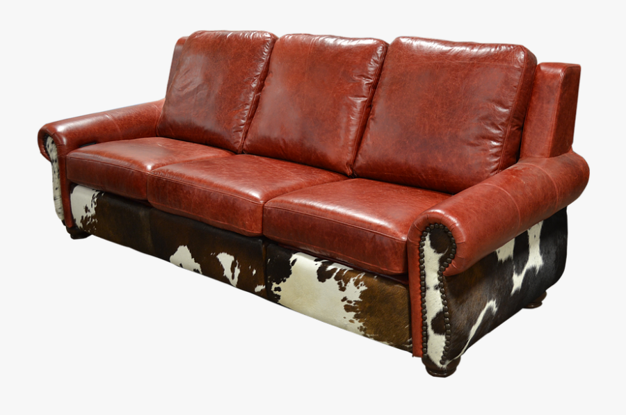 Couch Clipart Sideways - Cow Hide Sofa, Transparent Clipart