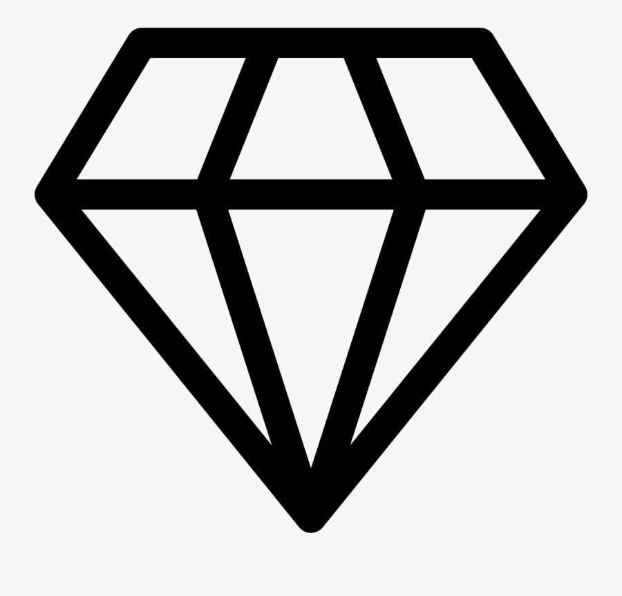Diamond Outlined Shape - Vip Icon, Transparent Clipart