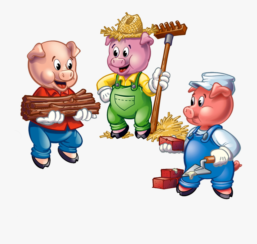 3 Little Pigs Clipart, Transparent Clipart