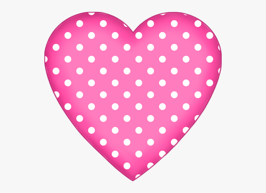 Pink Love Heart - Pink Polka Dot Heart, Transparent Clipart