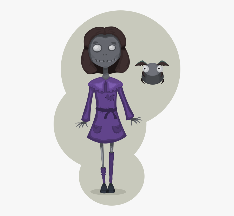 Art,purple,fictional Character - Cute Girl Zombie Clipart, Transparent Clipart