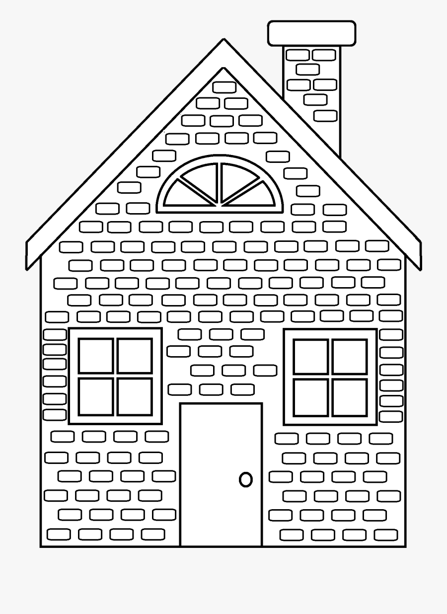 Brick House Line Drawing, Transparent Clipart