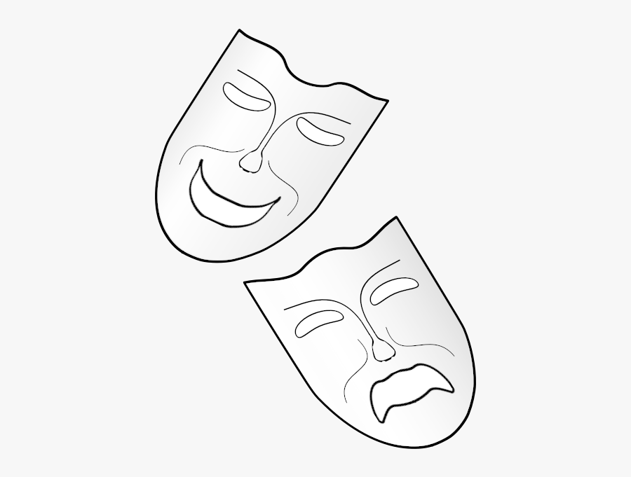 Comedy And Tragedy Theater Masks Vector Image - Sock And Buskin, Transparent Clipart