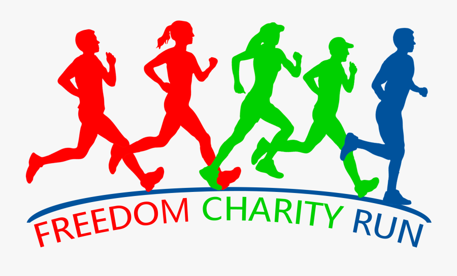 Transparent People Running Clipart - Charity Run Logo, Transparent Clipart