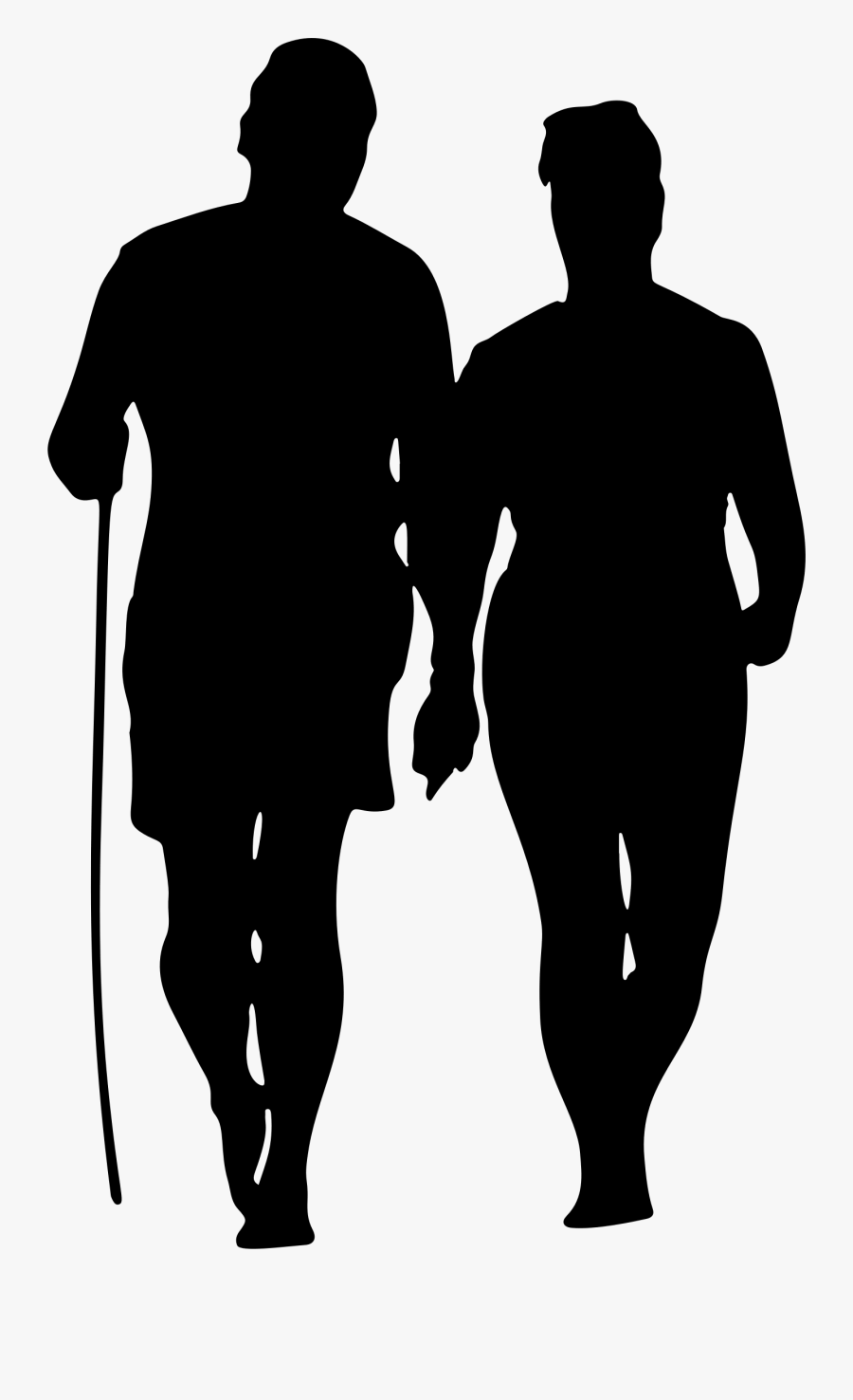 Walking Silhouette Png - Old Couple Walking Silhouette, Transparent Clipart