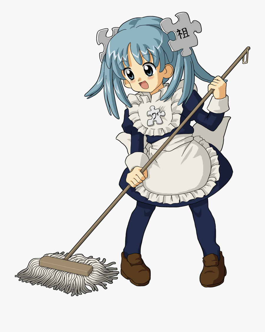 File Wikipe Tan Mopping - Anime Girl Cleaning Png, Transparent Clipart