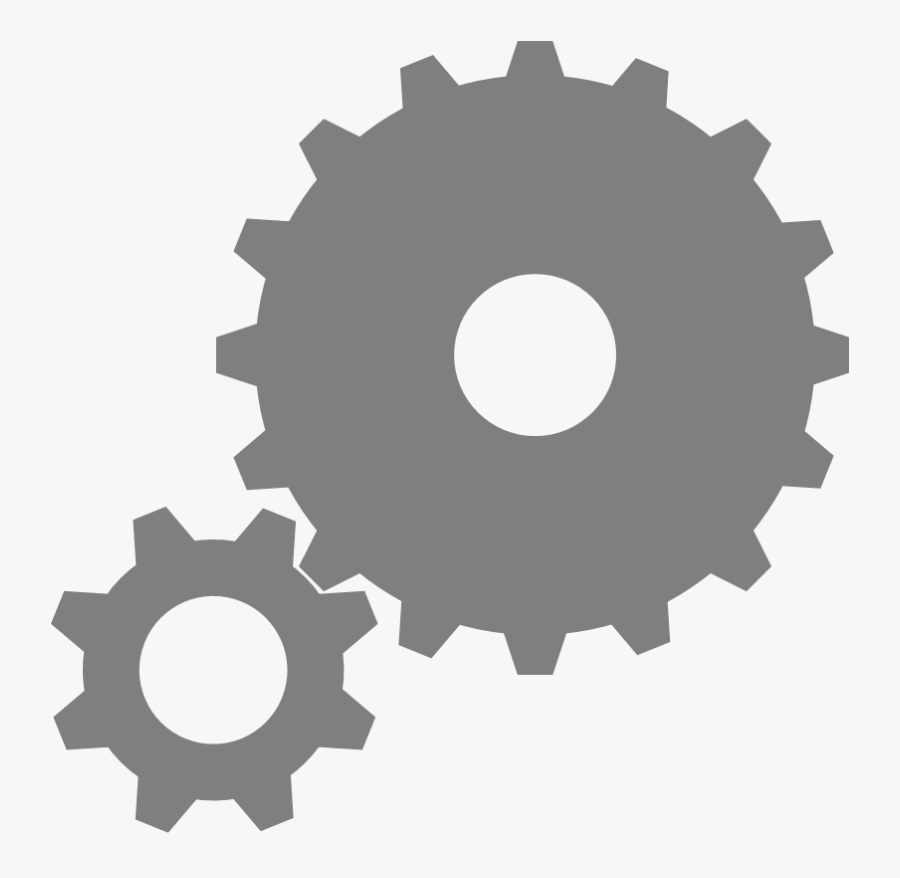 Gears Icon - Big Gear Small Gear, Transparent Clipart