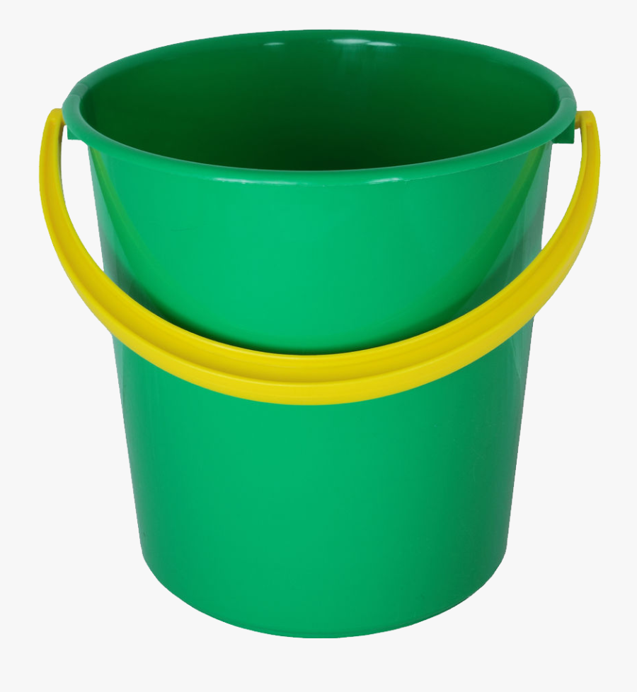 Green Bucket, Yellow Handle Clipart - Bucket Png, Transparent Clipart