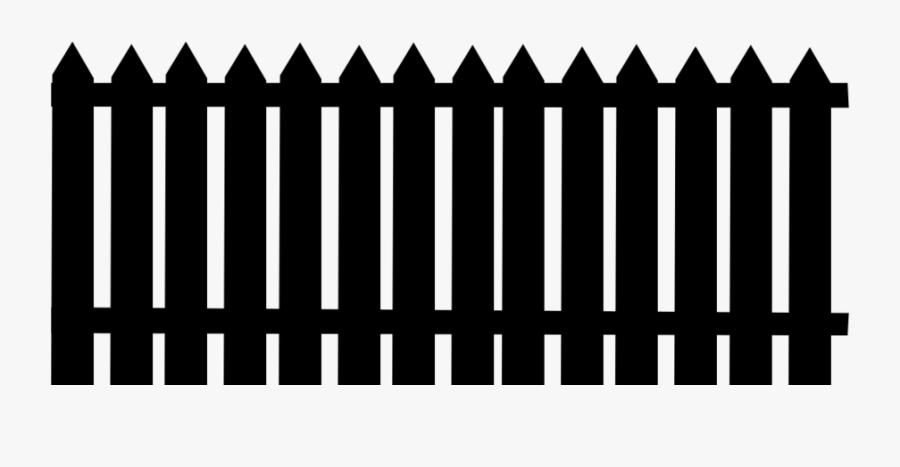 Clipart Silhouette Of Picket Fence - Fence Clipart Black And White From Top View, Transparent Clipart