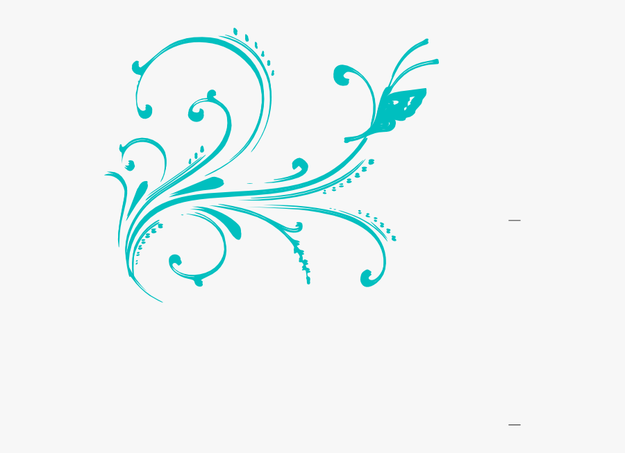 Green Flourish Svg Clip Arts - Pink Butterfly Design Png, Transparent Clipart