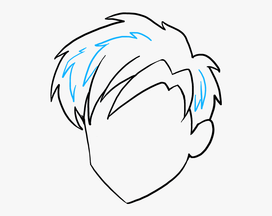 How To Draw Manga Hair Simple Male Anime Hair Drawing Free Transparent Clipart Clipartkey