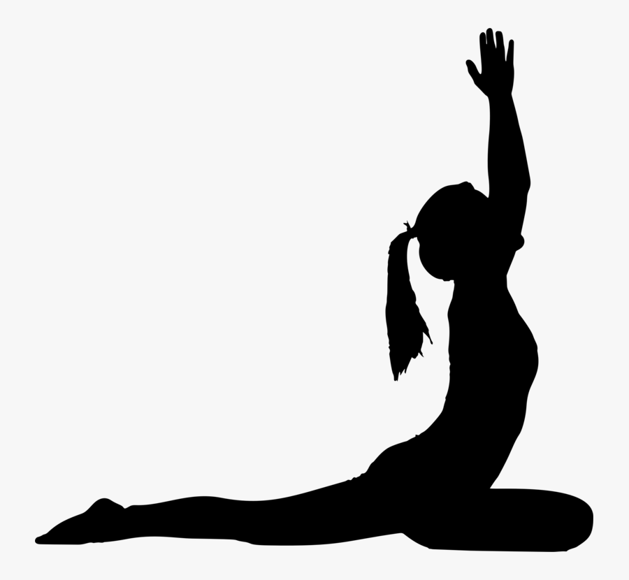Standing,yoga,monochrome Photography - Woman Yoga Pose Silhouette, Transparent Clipart