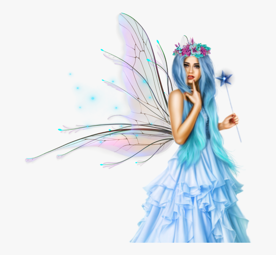 Transparent Fairy Lights Clipart - Beautiful Blue Fairy, Transparent Clipart