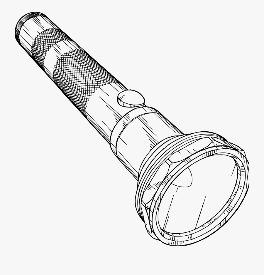 Flashlight Cliparts Png Torch Clipart Black And White - Black And White Torch, Transparent Clipart