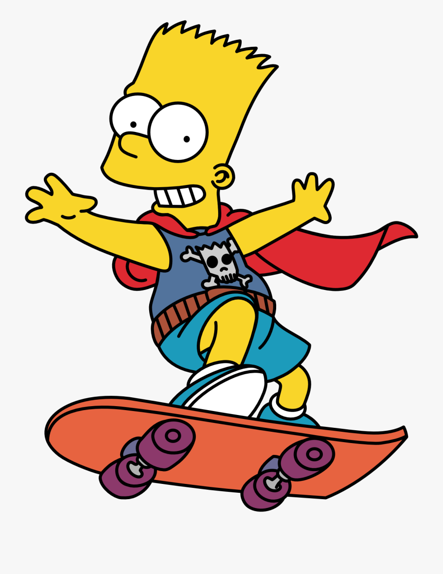 The Daredevil By Mighty - Bart Simpson On Skateboard, Transparent Clipart