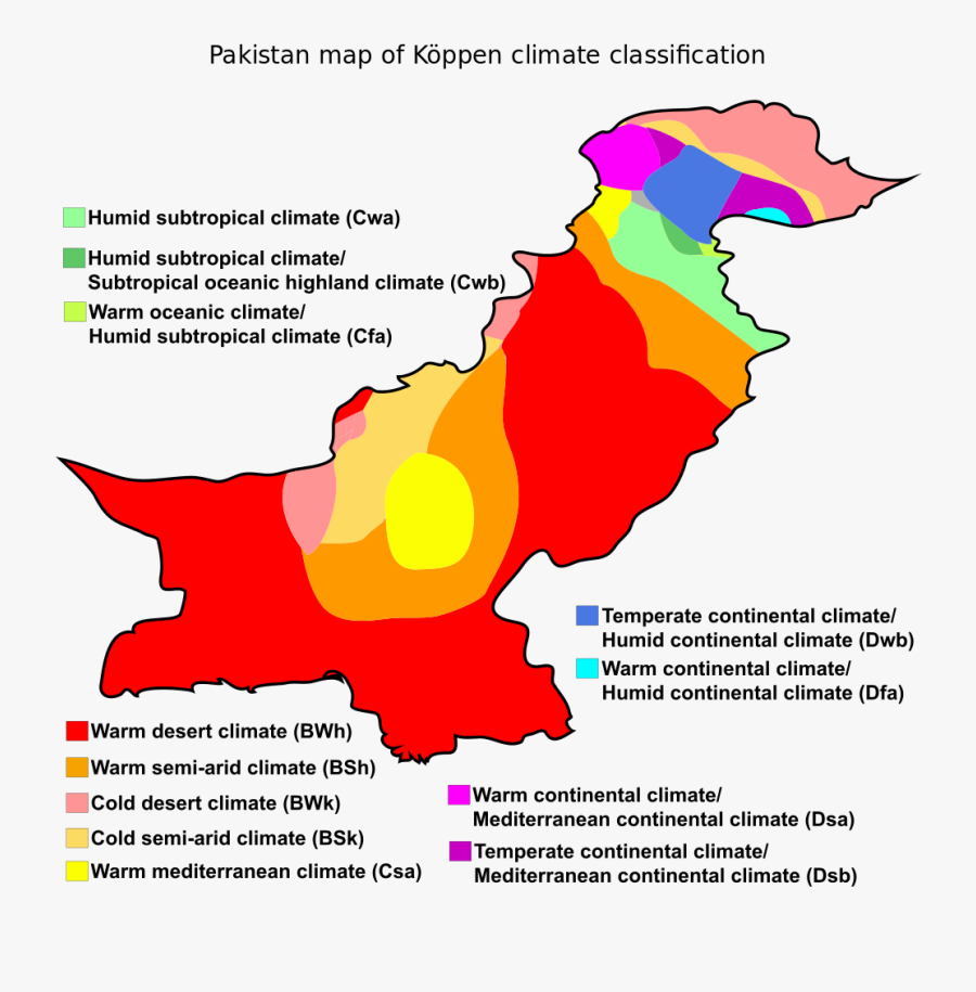 Koppen Climate Classification Pakistan, Transparent Clipart