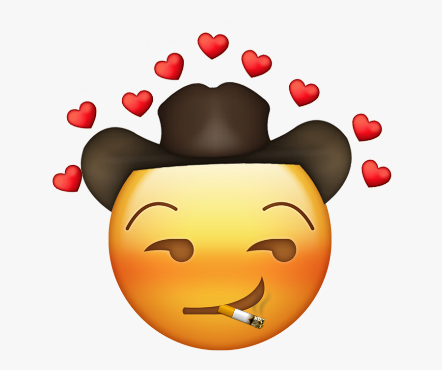 Heart Eye Cowboy Emoji, Transparent Clipart