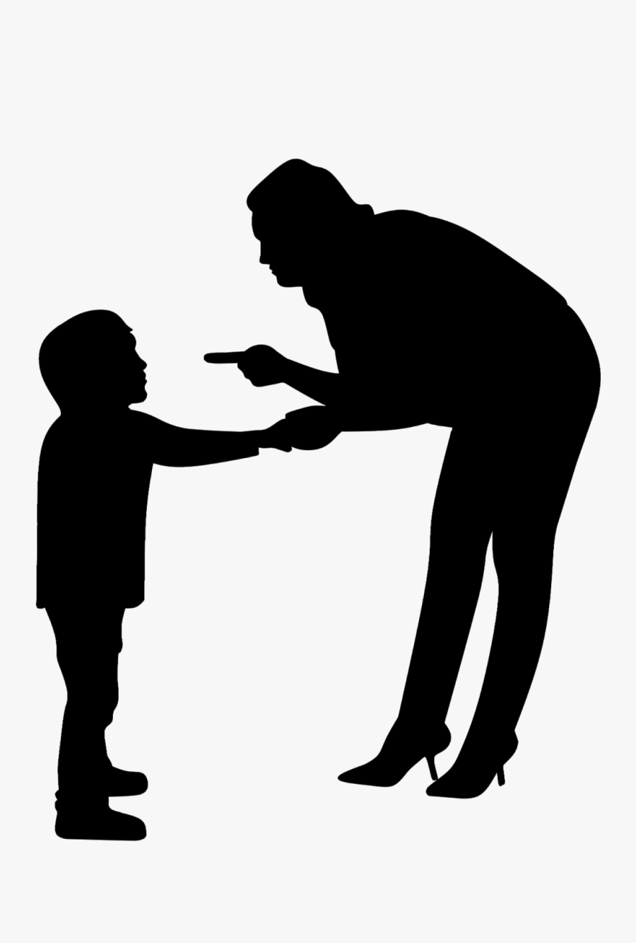 Discipline, Angry, Woman, Mother, Child, Parents, Silhouette, - Parents Angry Children Png, Transparent Clipart