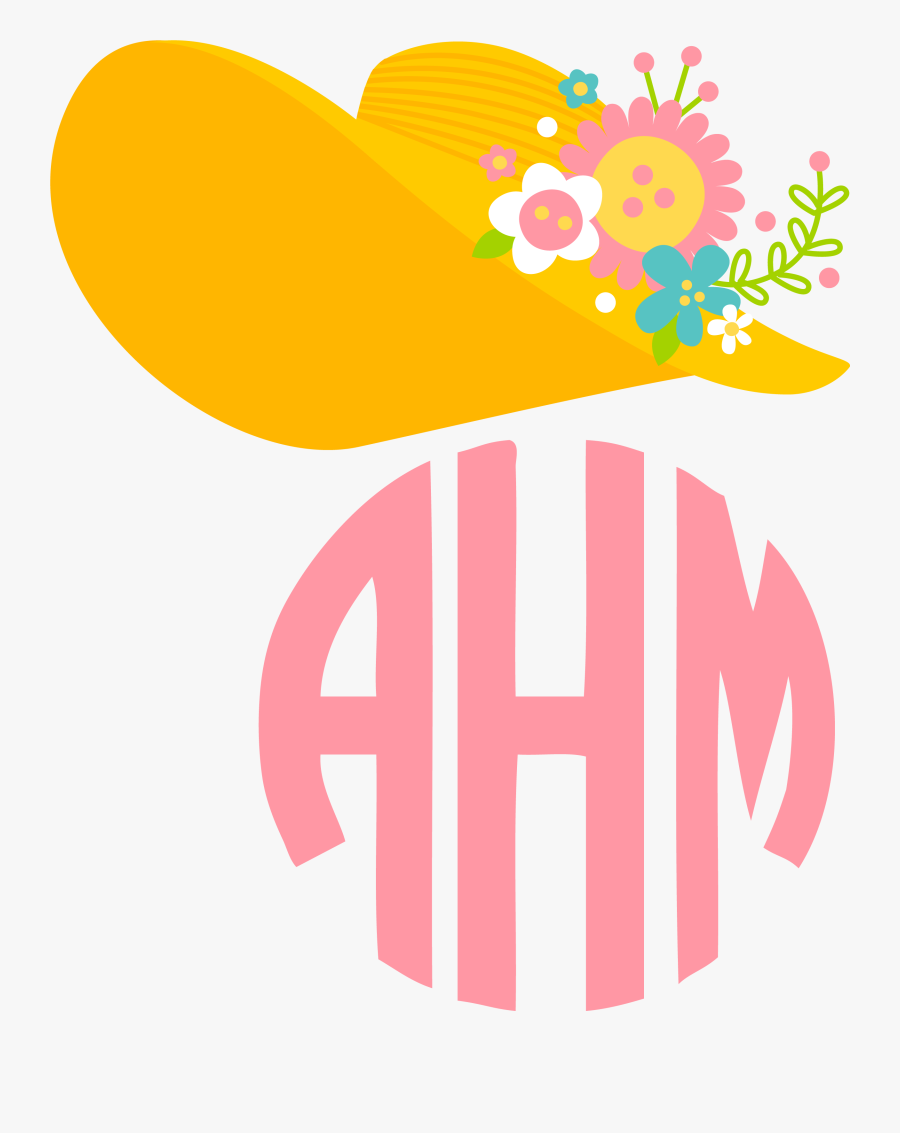 Southern Belle Hat - Bow Monogram Frames Free, Transparent Clipart